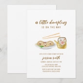 Cute Gender Neutral Asian Dumpling Baby Shower  招待状 (正面/裏面)