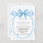 Cute Gender Neutral Coquette Baptism 招待状 (正面)