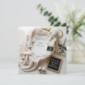 Cute Gender Neutral Pregnancy Announcement card 案内状 (スタンド正面)