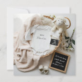 Cute Gender Neutral Pregnancy Announcement card 案内状 (正面)