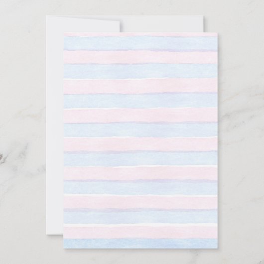 Cute Gender Reveal Pink Blue Botanical Balloon 招待状 (裏面)