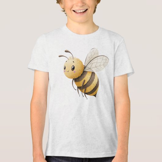 Cute Gentle Bumblebee Illustration トライブレンドＴシャツ (正面)