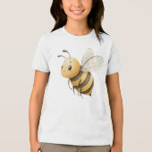 Cute Gentle Bumblebee Illustration トライブレンドＴシャツ (正面)
