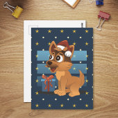 Cute German Shepherd Cartoon Starry night ポストカード