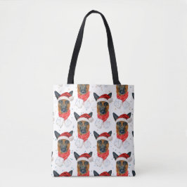 Cute German Shepherd Dog Christmas Pattern トートバッグ
