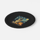 Cute German Shepherd Dog Halloween Jack O Lantern ペーパープレート (アングル)