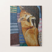 cute german shepherd labrador cross breed dog ジグソーパズル (縦)