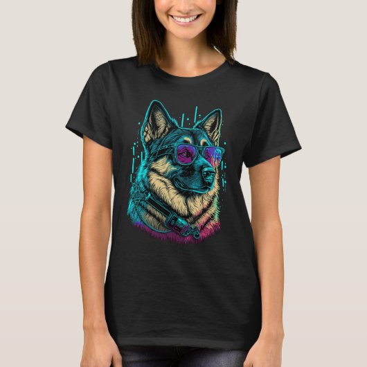 Cute German Shepherd Mom Dog German Shepherd Dad Tシャツ (正面)