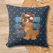 Cute German Shepherd puppy Cartoon Starry night クッション