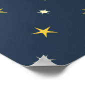 Cute German Shepherd puppy Cartoon Starry night ポスター (角)