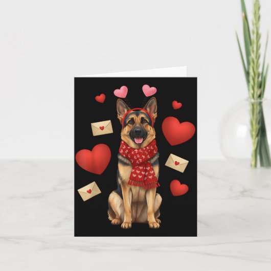 Cute German Shepherd Valentine’s Day Dog Mom - Ger カード (正面)