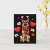 Cute German Shepherd Valentine’s Day Dog Mom - Ger カード (黄色い花)