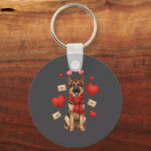 Cute German Shepherd Valentine’s Day Dog Mom - Ger キーホルダー (正面)