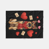 Cute German Shepherd Valentine’s Day Dog Mom - Ger フリースブランケット (正面(横))