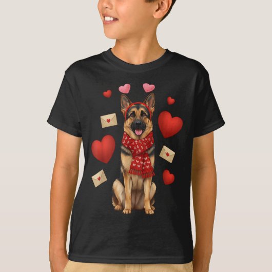 Cute German Shepherd Valentine’s Day Dog Mom - Ger Tシャツ (正面)