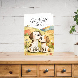 Cute Get Well Soon Dogs Card シーズンカード