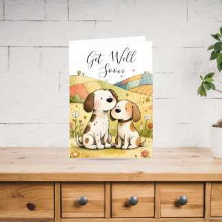 Cute Get Well Soon Dogs Card シーズンカード