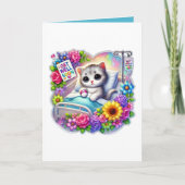 Cute get well soon kitten add message カード (正面)