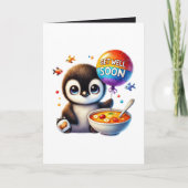 Cute get well soon penguin add message  カード (正面)
