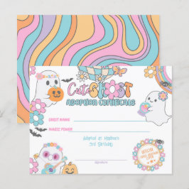 Cute Ghost Adoption Certificate ポストカード