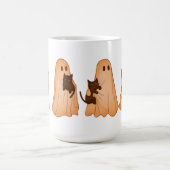 Cute Ghost and Black Cat Halloween Mug コーヒーマグカップ (中央)