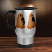 Cute Ghost and Black Cat Halloween Mug トラベルマグ