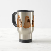Cute Ghost and Black Cat Halloween Mug トラベルマグ (正面左)