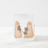 Cute Ghost and Black Cat Halloween Mug フロストグラスマグカップ (中央)
