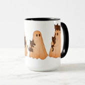 Cute Ghost and Black Cat Halloween Mug マグカップ (正面右)