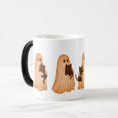 Cute Ghost and Black Cat Halloween Mug モーフィングマグカップ (正面左)