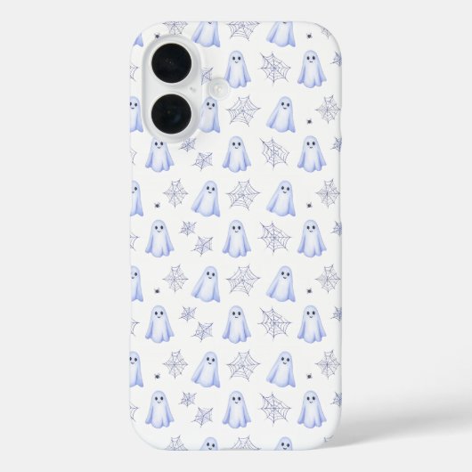 Cute Ghost and Spider Web Halloween Pattern Case-Mate iPhoneケース (裏面)