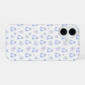 Cute Ghost and Spider Web Halloween Pattern iPhone 16ケース (裏面横)
