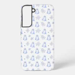 Cute Ghost and Spider Web Halloween Pattern Samsung Galaxy S22+ケース