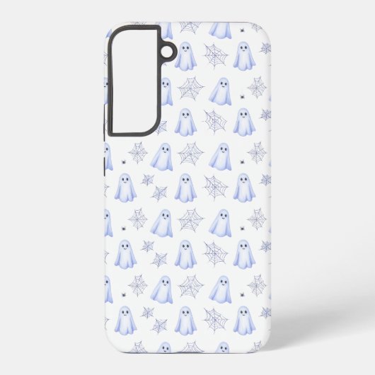 Cute Ghost and Spider Web Halloween Pattern Samsung Galaxyケース (裏面)