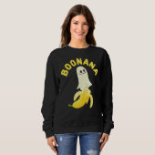 Cute Ghost Banana Halloween Costume Spooky Scary B スウェットシャツ (正面フル)