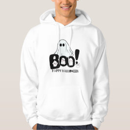 Cute Ghost Boo and Happy Halloween Cartoon Design パーカ
