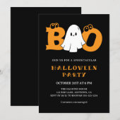 Cute Ghost Boo Fun Kids Halloween Party 招待状 (正面/裏面)