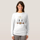 Cute Ghost Campfire Cozy Halloween Long Sleeve Tee Tシャツ (正面フル)