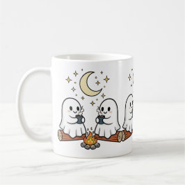 Cute Ghost Campfire Moon Spooky Season Mug コーヒーマグカップ