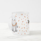 Cute Ghost Candy Custom Spook フロストグラスマグカップ (正面左)