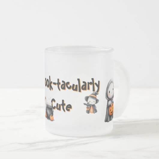 Cute Ghost Candy Custom Spook フロストグラスマグカップ (正面右)