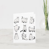 Cute Ghost Cat Funny Halloween Outfit Costumes  カード (正面)
