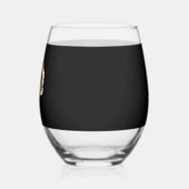 Cute Ghost Cat with Pumpkins � Kawaii Halloween Ar ステムなしワイングラス (左)