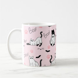 Cute Ghost Cats Halloween コーヒーマグカップ