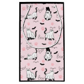 Cute Ghost Cats Halloween スモールペーパーバッグ (裏面)