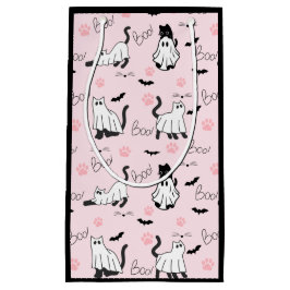 Cute Ghost Cats Halloween スモールペーパーバッグ