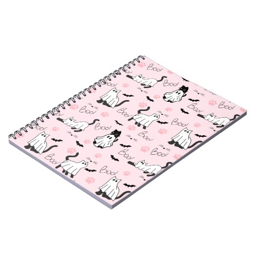 Cute Ghost Cats Halloween ノートブック (左側)