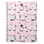 Cute Ghost Cats Halloween ノートブック (正面)