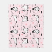 Cute Ghost Cats Halloween フリースブランケット (正面)
