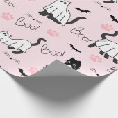 Cute Ghost Cats Halloween ラッピングペーパー (角)